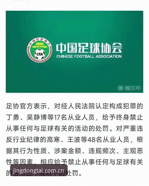 乐竞体育账号 中国足协公布第三批禁足名单:17人终身禁赛的3大警示意义